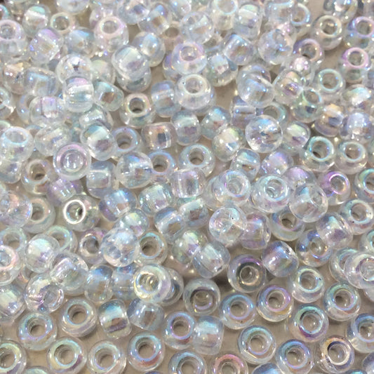 Size 6/0 AB Finish Trans. Crystal Clear Genuine Miyuki Glass Seed Beads - Sold by 20 Gram Tubes (Approx. 200 Beads per Tube) - (6-9250)