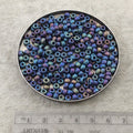 Size 6/0 Matte AB Finish Metallic Black Genuine Miyuki Glass Seed Beads - Sold by 20 Gram Tubes (Approx. 200 Beads per Tube) - (6-9401FR)