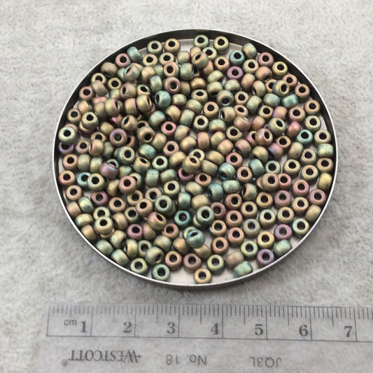 Size 6/0 Matte Finish Metallic Khaki Iris Genuine Miyuki Glass Seed Beads - Sold by 20 Gram Tubes (Approx. 200 Beads per Tube) - (6-92035)
