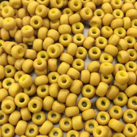 Size 6/0 Matte Finish Opaque Mustard Yellow Genuine Miyuki Glass Seed Beads - Sold by 20 Gram Tubes (Approx. 200 Beads per Tube) - (6-91233)