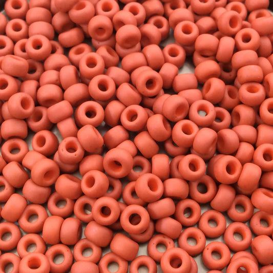 Size 6/0 Matte Finish Opaque Terracotta Genuine Miyuki Glass Seed Beads - Sold by 20 Gram Tubes (Approx. 200 Beads per Tube) - (6-91236)