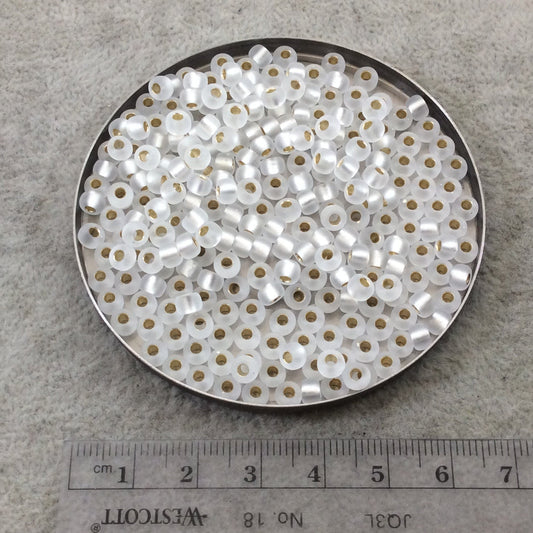 Size 6/0 Matte Finish Silver Lined Clear Genuine Miyuki Glass Seed Beads - Sold by 20 Gram Tubes (Approx. 200 Beads per Tube) - (6-91F)