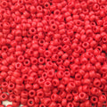 Size 8/0 Glossy Finish Opaque Red Genuine Miyuki Glass Seed Beads - Sold by 22 Gram Tubes (Approx. 900 Beads per Tube) - (8-9408)