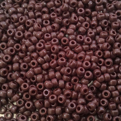 Size 8/0 Glossy Finish Opaque Chocolate Genuine Miyuki Glass Seed Beads - Sold by 22 Gram Tubes (Approx. 900 Beads per Tube) - (8-9409)
