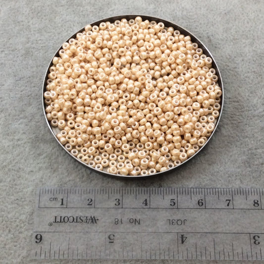 Size 8/0 Glossy Finish Ceylon Dark Beige Genuine Miyuki Glass Seed Beads - Sold by 22 Gram Tubes (Approx. 900 Beads per Tube) - (8-9593)