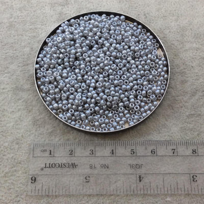 Size 8/0 Glossy Finish Ceylon Gray Genuine Miyuki Glass Seed Beads - Sold by 22 Gram Tubes (Approx. 900 Beads per Tube) - (8-9526)