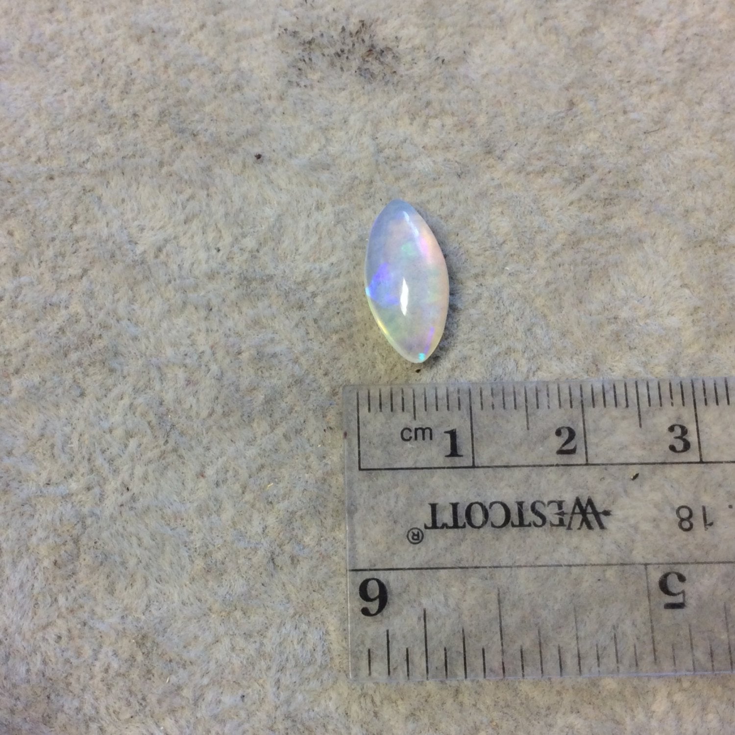 OOAK Natural Ethiopian Opal Smooth Marquise Shaped Flat Back Cabochon 'GA' - Measuring 8mm x 16mm, 4.5mm Dome Height - High Quality Gemstone