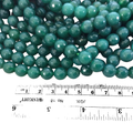 10mm Faceted Dyed Pine Green Agate Round/Ball Shaped Beads with 1mm Holes - Sold by 15" Strands (Approx. 38 Beads) - High Quality Gemstone