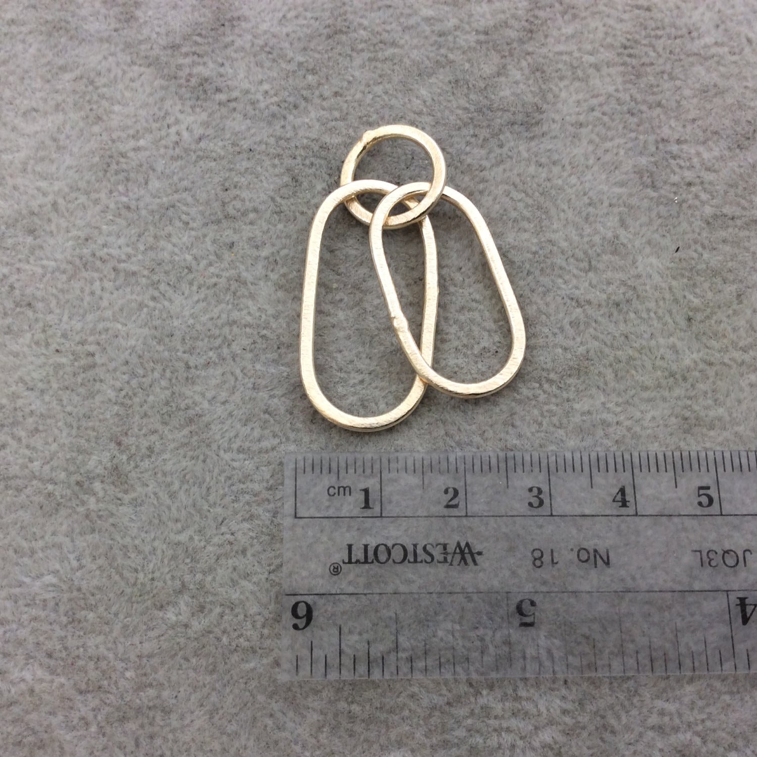 Medium Gold Plated Copper Double Oblong Oval/Ring Shaped Components - Measuring 16mm x 29mm, 14mm Circle - Sold in pack of 10 (278-GD)