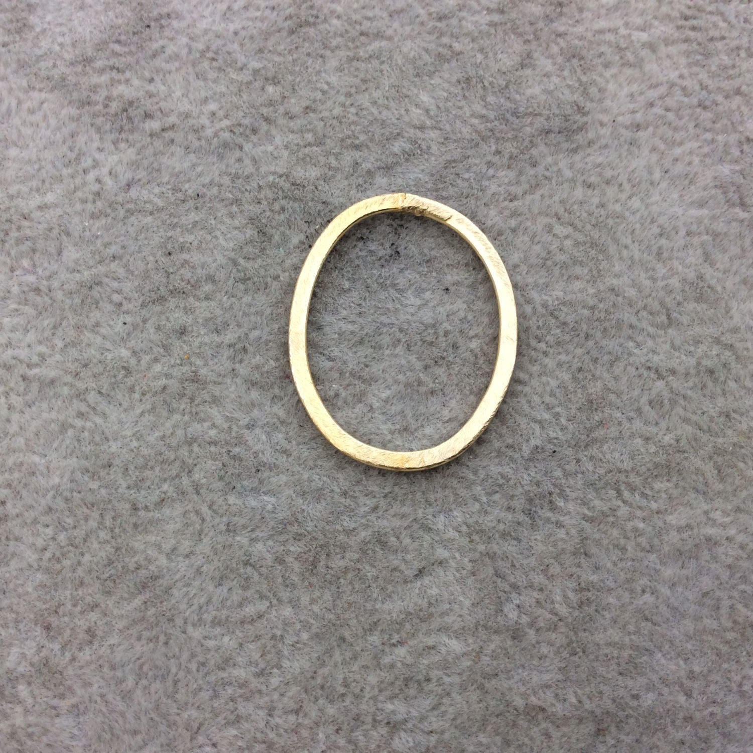 20mm x 26mm Gold Brushed Finish Open Oval Shaped Plated Copper Components - Sold in Pre-Counted Bulk Packs of 10 Pieces - (136-GD)