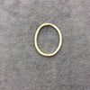20mm x 26mm Gold Brushed Finish Open Oval Shaped Plated Copper Components - Sold in Pre-Counted Bulk Packs of 10 Pieces - (136-GD)