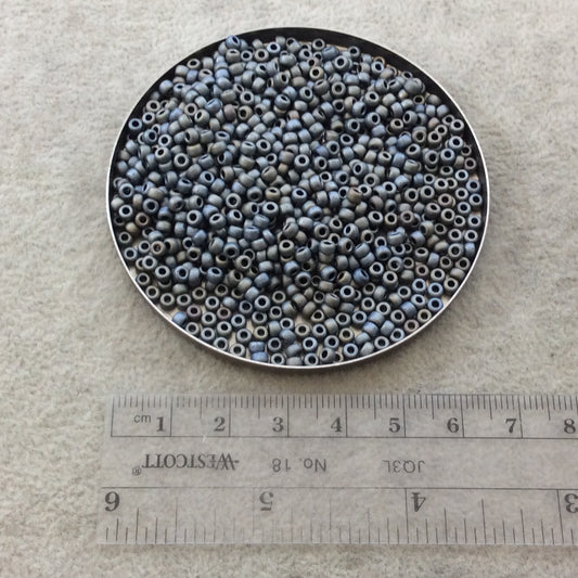 Size 8/0 Matte Finish Metallic Gray Genuine Miyuki Glass Seed Beads - Sold by 22 Gram Tubes (Approx. 900 Beads per Tube) - (8-92002)