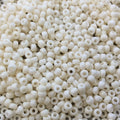Size 8/0 Matte Finish Opaque Cream Genuine Miyuki Glass Seed Beads - Sold by 22 Gram Tubes (Approx. 900 Beads per Tube) - (8-92021)