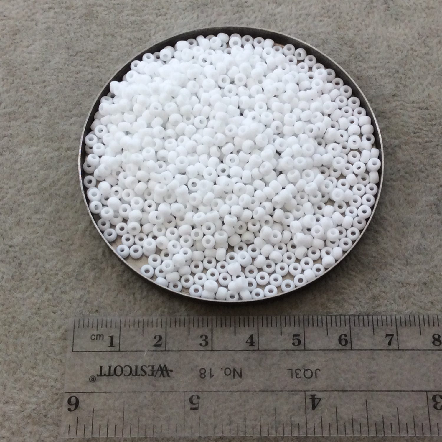 Size 8/0 Matte Finish Opaque White Genuine Miyuki Glass Seed Beads - Sold by 22 Gram Tubes (Approx. 900 Beads per Tube) - (8-9402F)