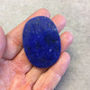Lapis Lazuli with Pyrite Oblong Oval Shaped Flat Back Cabochon - Measuring 36mm x 50mm, 6.5mm Side Height - Natural High Quality Gemstone