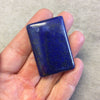 Lapis Lazuli with Pyrite Rectangle Shaped Flat Back Cabochon - Measuring 32mm x 45mm, 9mm Dome Height - Natural High Quality Gemstone