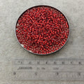 Size 8/0 Glossy Finish Silver Lined Flame Red Genuine Miyuki Glass Seed Beads - Sold by 22 Gram Tubes (Approx. 900 Beads per Tube) - (8-910)