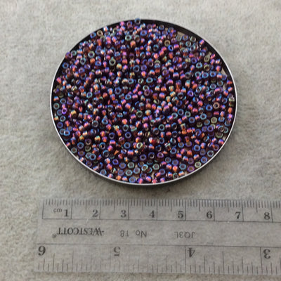 Size 8/0 Glossy AB Silver Lined Dark Topaz Genuine Miyuki Glass Seed Beads - Sold by 22 Gram Tubes (Approx 900 Beads per Tube) - (8-91005)