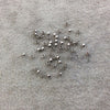 2mm Glossy Finish Silver Plated Brass Round/Ball Shaped Metal Spacer Beads with 1mm Holes - Loose, Sold in Pre-Packed Bags of 50 Beads