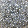 Size 8/0 Glossy Finish Sparkle Pewter Lined Clear Genuine Miyuki Glass Seed Beads - Sold by 22 Gram Tubes (Approx 900 Beads/Tube) - (8-9242)