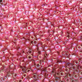 Size 8/0 Glossy AB Finish Hot Pink Lined Crystal Genuine Miyuki Glass Seed Beads - Sold by 22 Gram Tubes (Approx. 900 Beads/Tube) - (8-9355)