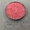 Size 8/0 Glossy Finish Coral Lined Crystal Genuine Miyuki Glass Seed Beads - Sold by 22 Gram Tubes (Approx 900 Beads/Tube) - (8-9204)
