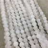6mm Faceted Dyed Cloudy White Natural Jade Round/Ball Shaped Beads with 1mm Beading Holes - Sold by 15.5" Strands (Approximately 62 Beads)