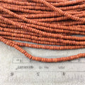 2x4mm Dyed Light Brown Howlite Faceted Rondelle Shaped Beads with 1mm Holes - Sold by 15.5" Strands (Approx. 190 Beads) - Quality Gemstone
