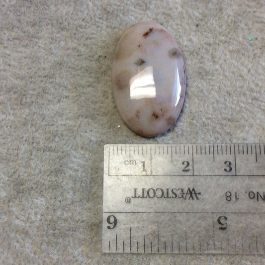 Single OOAK Natural Ocean Jasper Oblong Oval Shaped Flat Back Cabochon - Measuring 19mm x 30.5mm, 4.5mm Dome Height - Quality Gemstone