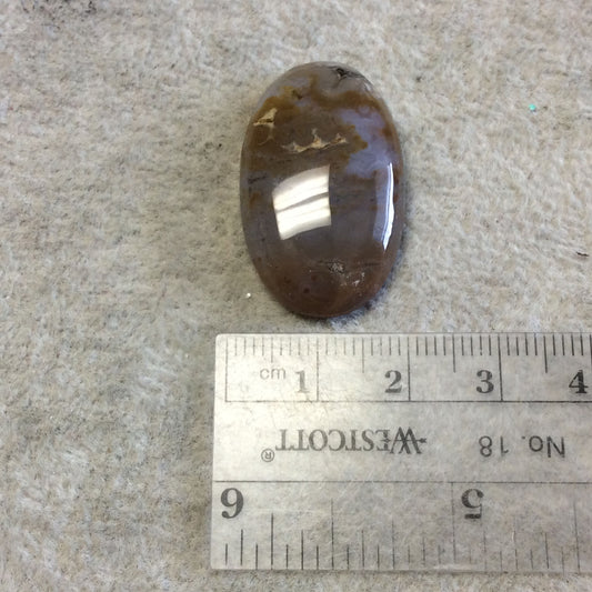 Single OOAK Natural Ocean Jasper Oblong Oval Shaped Flat Back Cabochon - Measuring 19mm x 31mm, 6mm Dome Height - Quality Gemstone