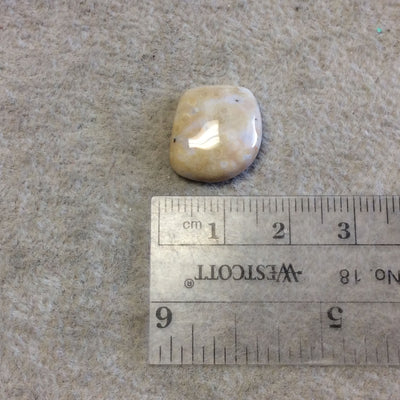 Single OOAK Natural Ocean Jasper Freeform Diamond Shaped Flat Back Cabochon - Measuring 14mm x 16mm, 4.5mm Dome Height - Quality Gemstone
