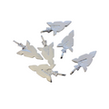 1.25" Bright Silver Plated Copper Arrow/Arrowhead Shaped Textured Charm/Pendant - Measuring 14mm x 30mm, Approx. - Sold Individually, Random