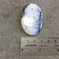 Single OOAK Natural Dendritic Opal Oblong Oval Shaped Flat Back Cabochon - Measuring 34mm x 52mm, 6mm Dome Height - High Quality Gemstone