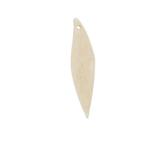 11mm x 49mm Gold Brushed Finish Blank Wavy Leaf Shaped Plated Copper Components - Sold in Pre-Counted Bulk Packs of 10 Pieces - (094-GD)