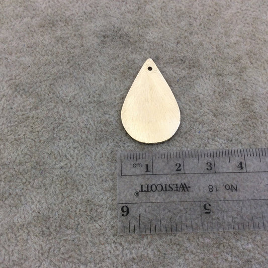 20mm x 31mm Gold Brushed Finish Blank Teardrop Shaped Plated Copper Components - Sold in Pre-Counted Bulk Packs of 10 Pieces - (128-GD)