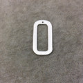 18mm x 36mm Silver Brushed Finish Thick Rectangle Shaped Plated Copper Components - Sold in Pre-Counted Bulk Packs of 10 Pieces - (160-SV)