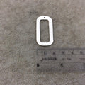 18mm x 36mm Silver Brushed Finish Thick Rectangle Shaped Plated Copper Components - Sold in Pre-Counted Bulk Packs of 10 Pieces - (160-SV)