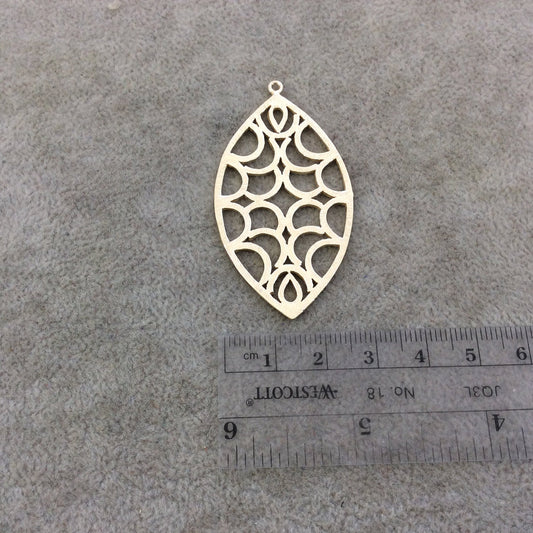 Large Gold Plated Bubbles Cut-Out Marquise Shaped Brushed Finish Copper Components - Measuring 30mm x 53mm - Sold in Packs of 4 (410-GD)
