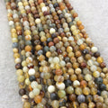 6mm Faceted Natural Flower Jasper Round/Ball Shaped Beads with 1mm Holes - Sold by 15" Strands (Approx. 65 Beads) - Quality Gemstone