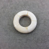 2" White/Ivory Natural Ox Bone Thick Round Donut/Ring Shaped Focal Pendant - Outer Diameter Measures 52mm x 52mm, Approx. - (TR2WHDRPFI)