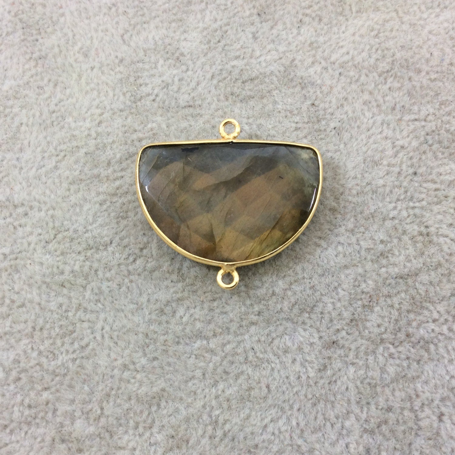 Labradorite Bezel | Half Moon Shaped Bezel Connector