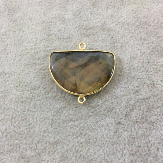Labradorite Bezel | Half Moon Shaped Bezel Connector