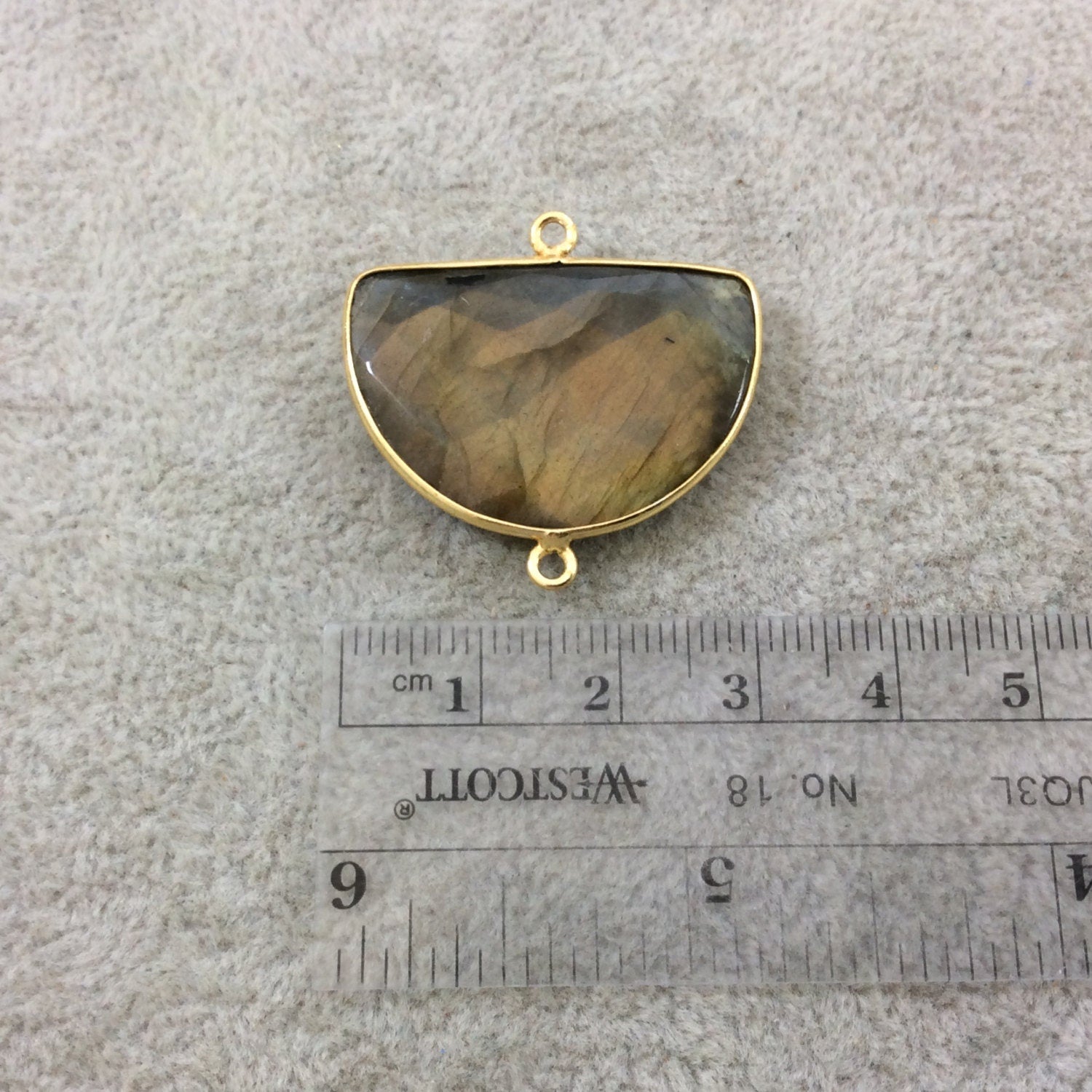 Labradorite Bezel | Half Moon Shaped Bezel Connector