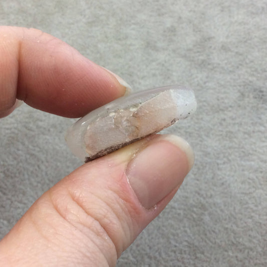 Natural Lodolite (Scenic/Garden Quartz) Teardrop Shaped Reverse Domed Cabochon - Measuring 20mm x 31mm, 10.5mm Dome - Quality Gemstone Cab
