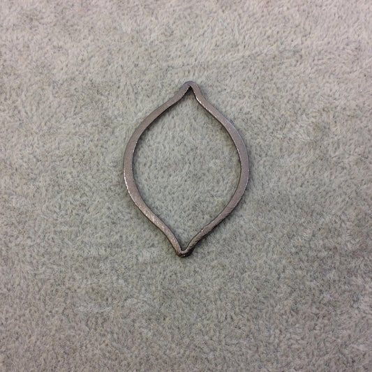 35mm x 49mm Gunmetal Brushed Finish Open Marquise Shaped Plated Copper Components - Sold in Pre-Counted Bulk Packs of 10 Pieces - (079-GM)