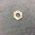 Small Gold Plated Copper Open Cutout Thick Hex/Hexagon Shaped Components - Measuring 17mm x 19mm - Sold in Packs of 10 (182-GD)