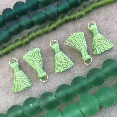 12mm Matte Pine Green Irregular Rondelle Shaped Indian Beach/Sea Glass Beads - Sold by 16" Strands - Approximately 34 Beads per Strand