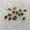 14k Gold Vermeil Birthstone Connector for Permanent Jewelry or Non Tarnish Jewelry - Garnet Bezels - 6mm x 9mm - Link for Bracelet
