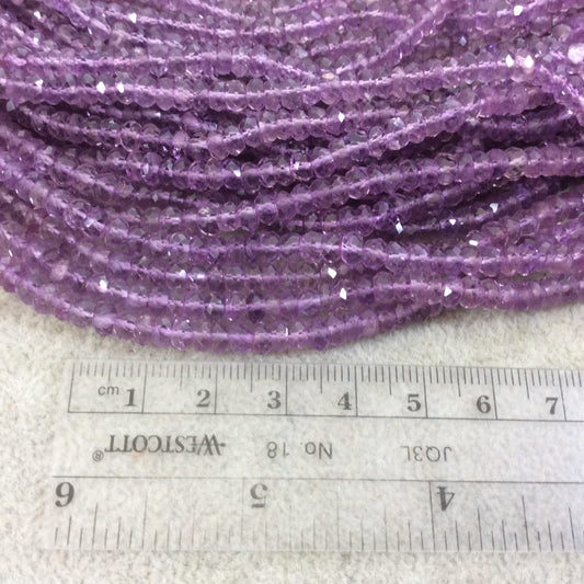 4mm Micro Faceted Brazilian Amethyst Beads - Pink Amethyst Rondelles Semi Precious Beads