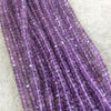 5mm Micro-Faceted Natural Brazilian Pink Amethyst Rondelle Shaped Beads - 13" Strand (Approx. 113 Beads) - Hand-Cut Indian Gemstone